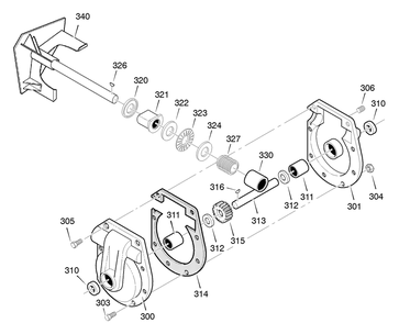 Gear Case Diagram and Parts List for C950-52409-0 2004 Briggs and Stratton Snow Blower